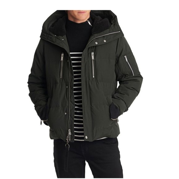 New KARL LAGERFELD PARIS Faux Fur-Lined Down Jacket